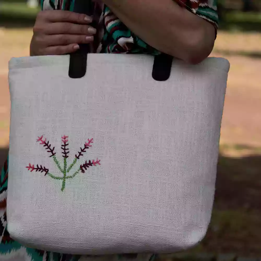 Nakış İşlemeli Keten Tote Bag - Omuz Çantası - Görsel 2