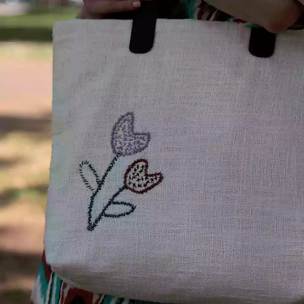 Nakış İşlemeli Keten Tote Bag- Omuz Çantası - Görsel 3