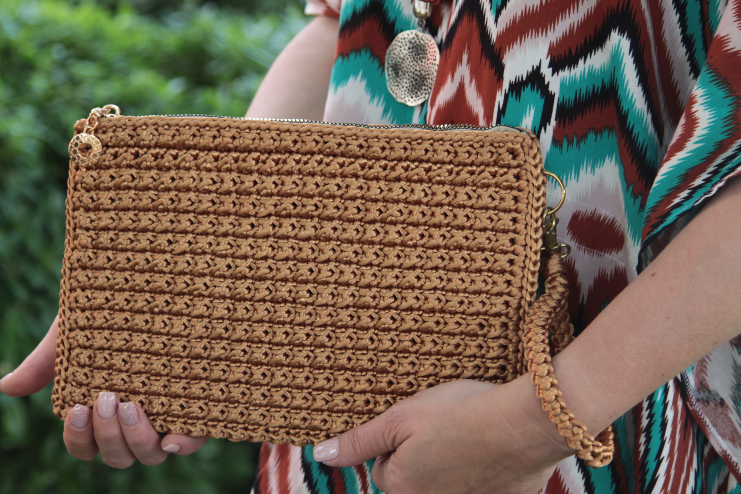 El Örgüsü Clutch Çanta - Dore - Görsel 4